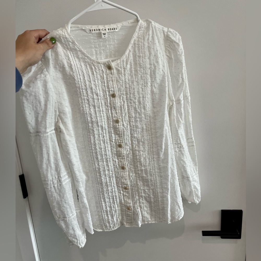 VERONICA BEARD COTTON BUTTON UP BLOUSE